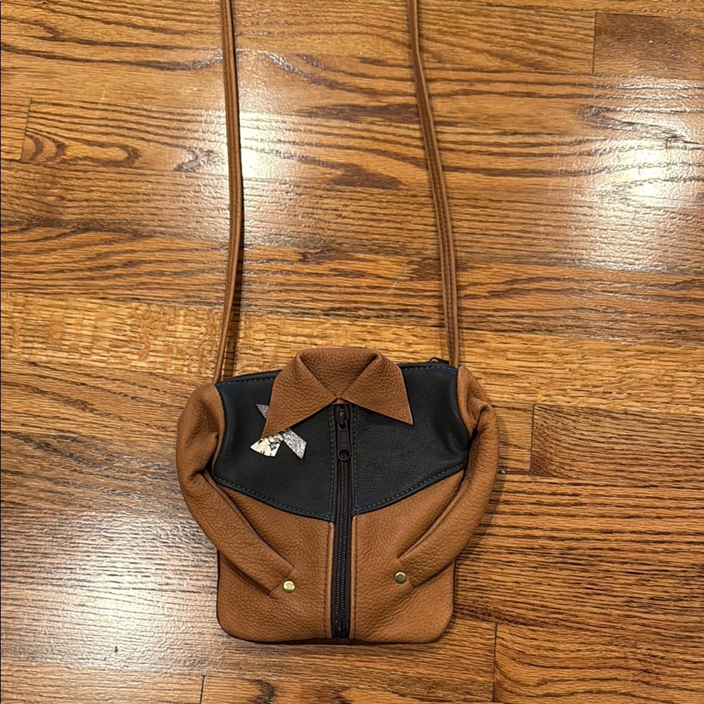 Unique and Adorable Jacket-Shaped Leather Crossbody Bag